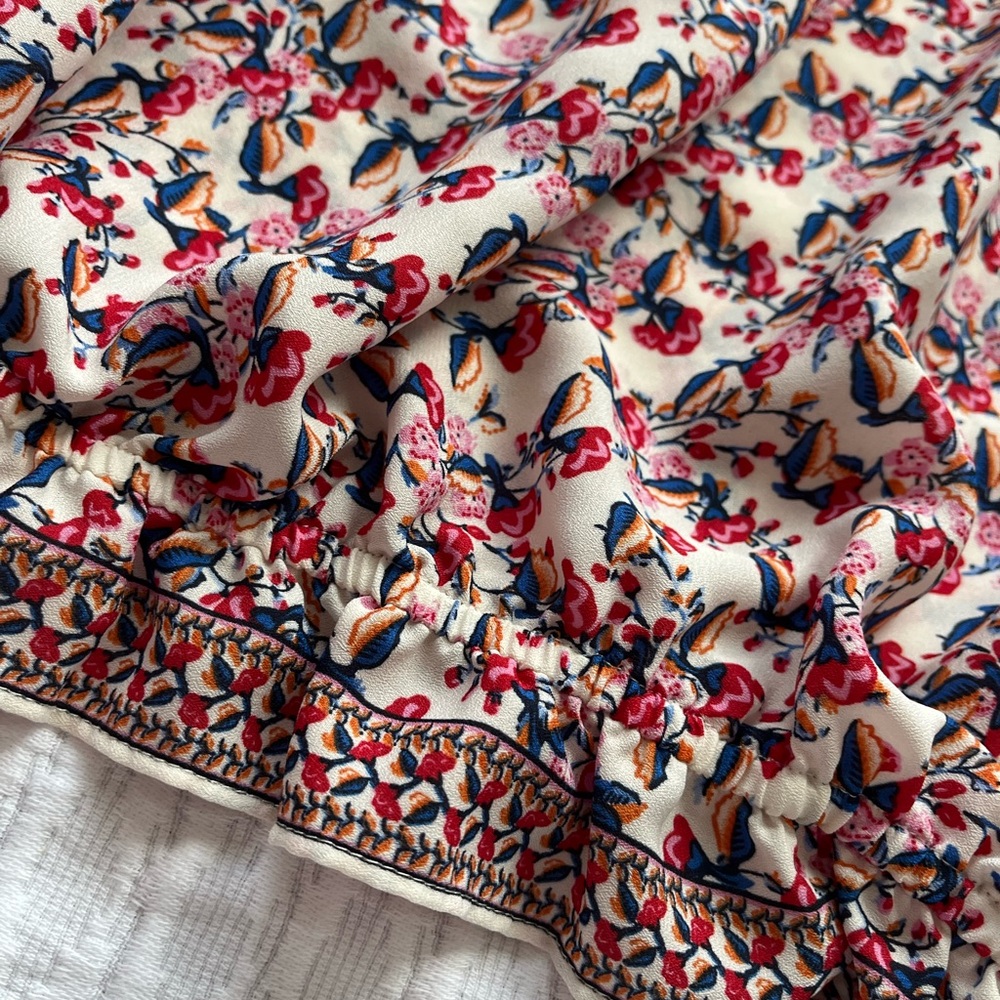 Max Studio Multicolor Flutter Sleeve Print Blouse - Picture 2 of 6